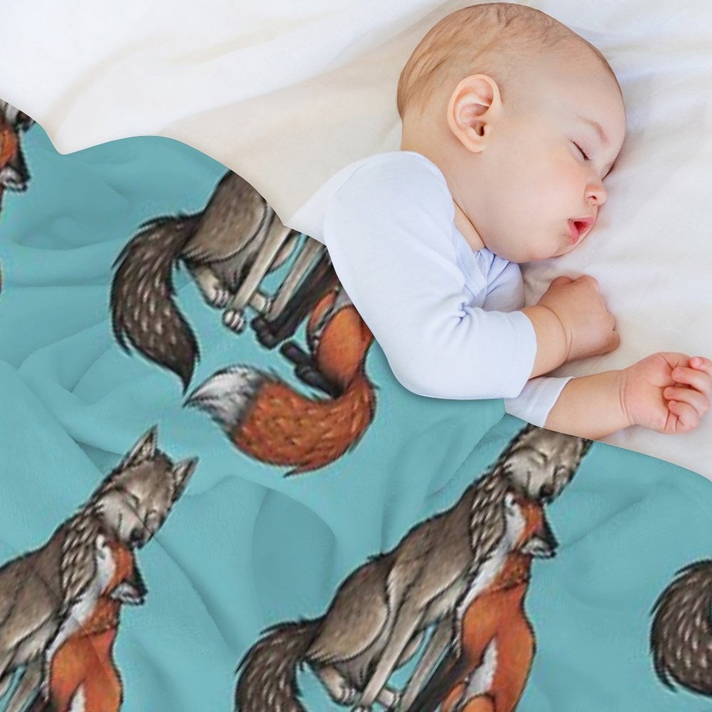 Wolf & Fox Throw Blanket