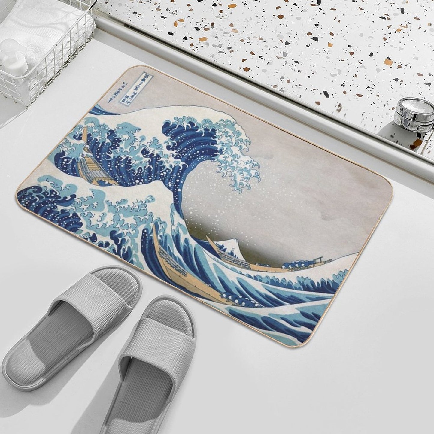 Under The Wave Off Kanagawa - The Great Wave - Katsushika Hokusai Bath Mat