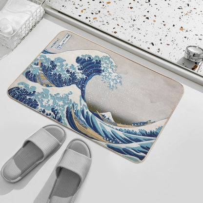 Under The Wave Off Kanagawa - The Great Wave - Katsushika Hokusai Bath Mat