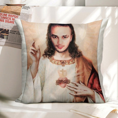 Jul Christ Linen Throw Pillow Cover