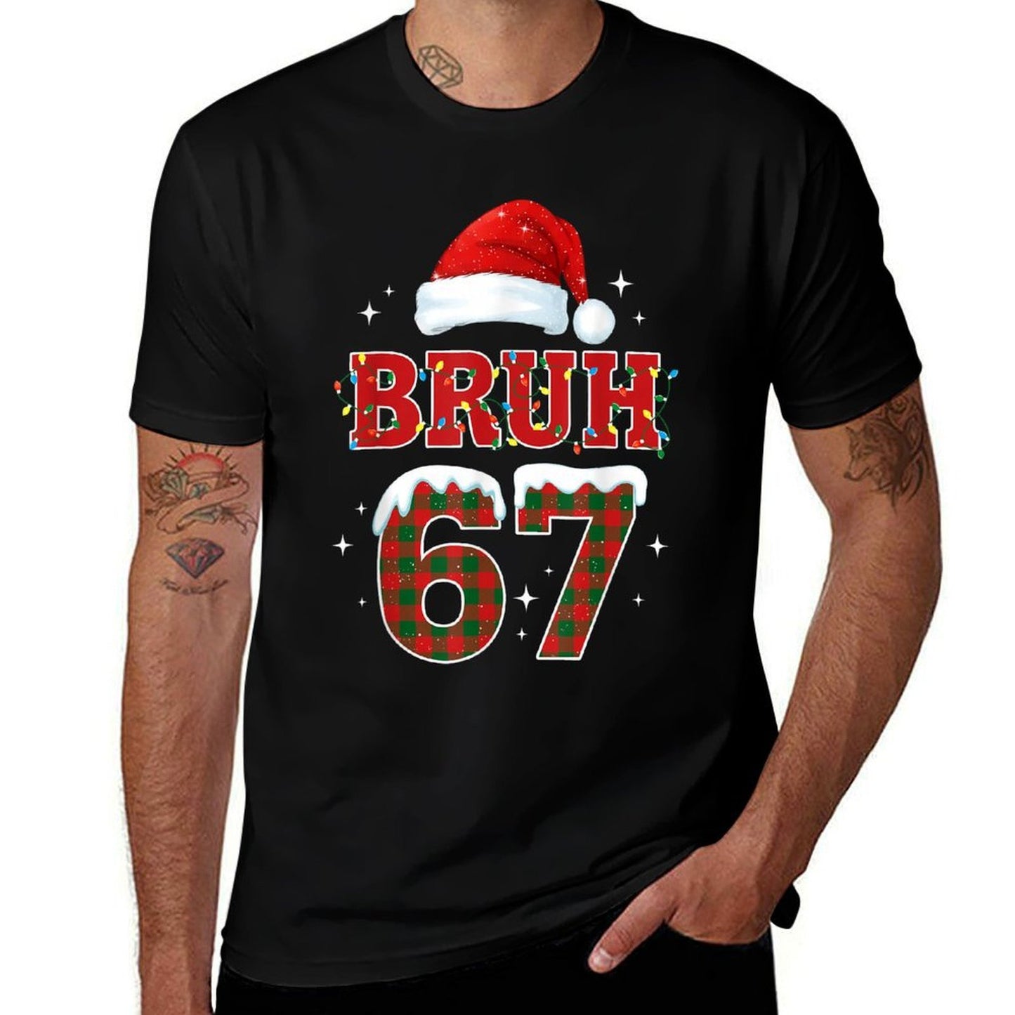 Funny Bruh 67 Meme Chrismtas Xmas Pajama Men Women Kids  Fade-proof Color T-Shirt