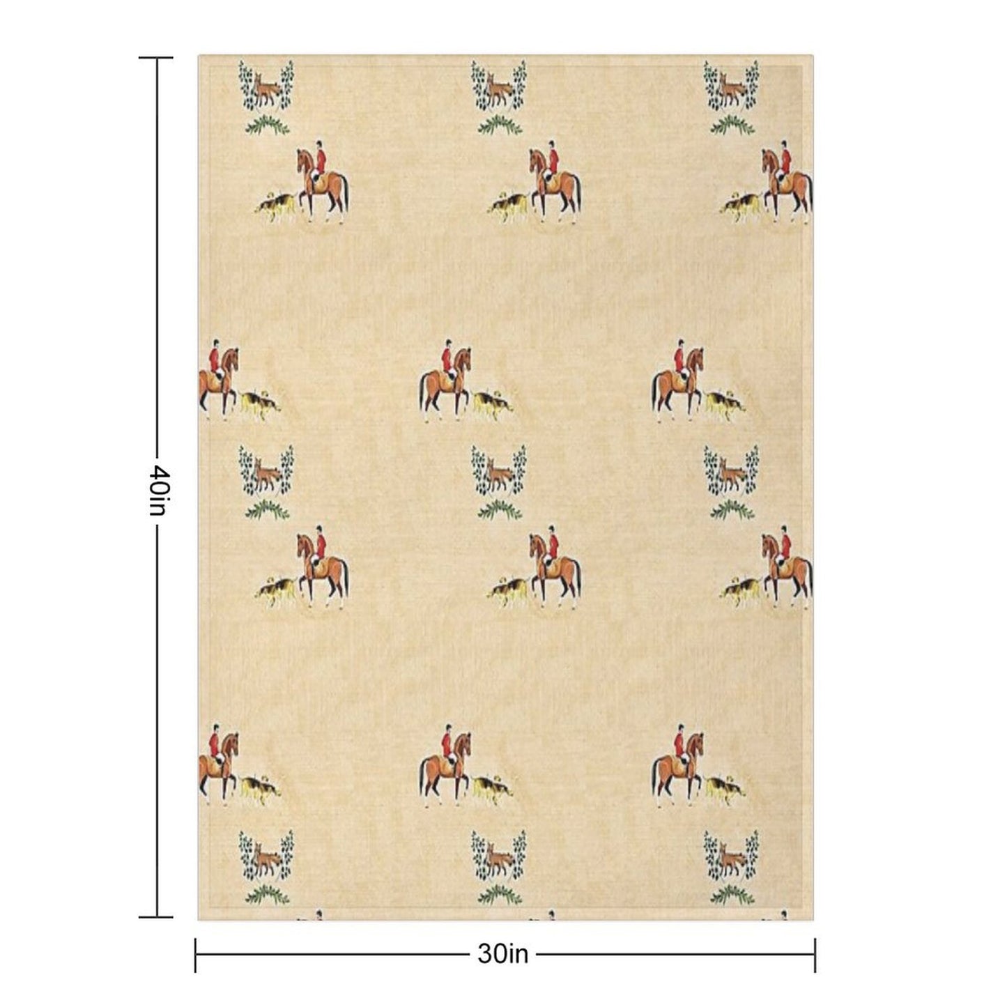 English Country Foxhunt Throw Blanket