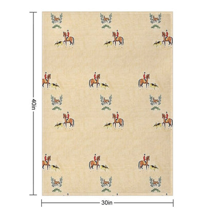 English Country Foxhunt Throw Blanket