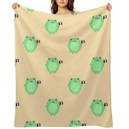 Asexual Pride Frog Throw Blanket