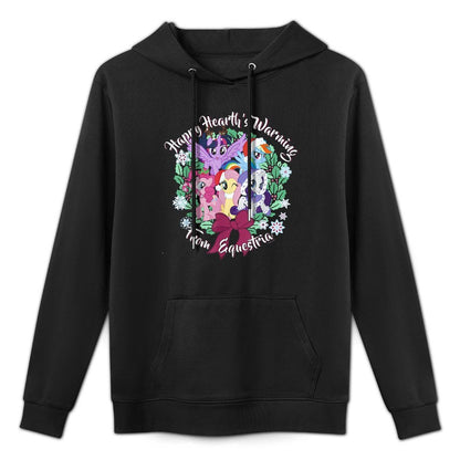 My Little Pony Christmas Happy Hearths Warming Wreath Pilling-Resistant Hoodie