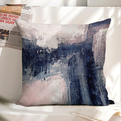 Pink And Navy 1 Linen Throw Pillow Cover