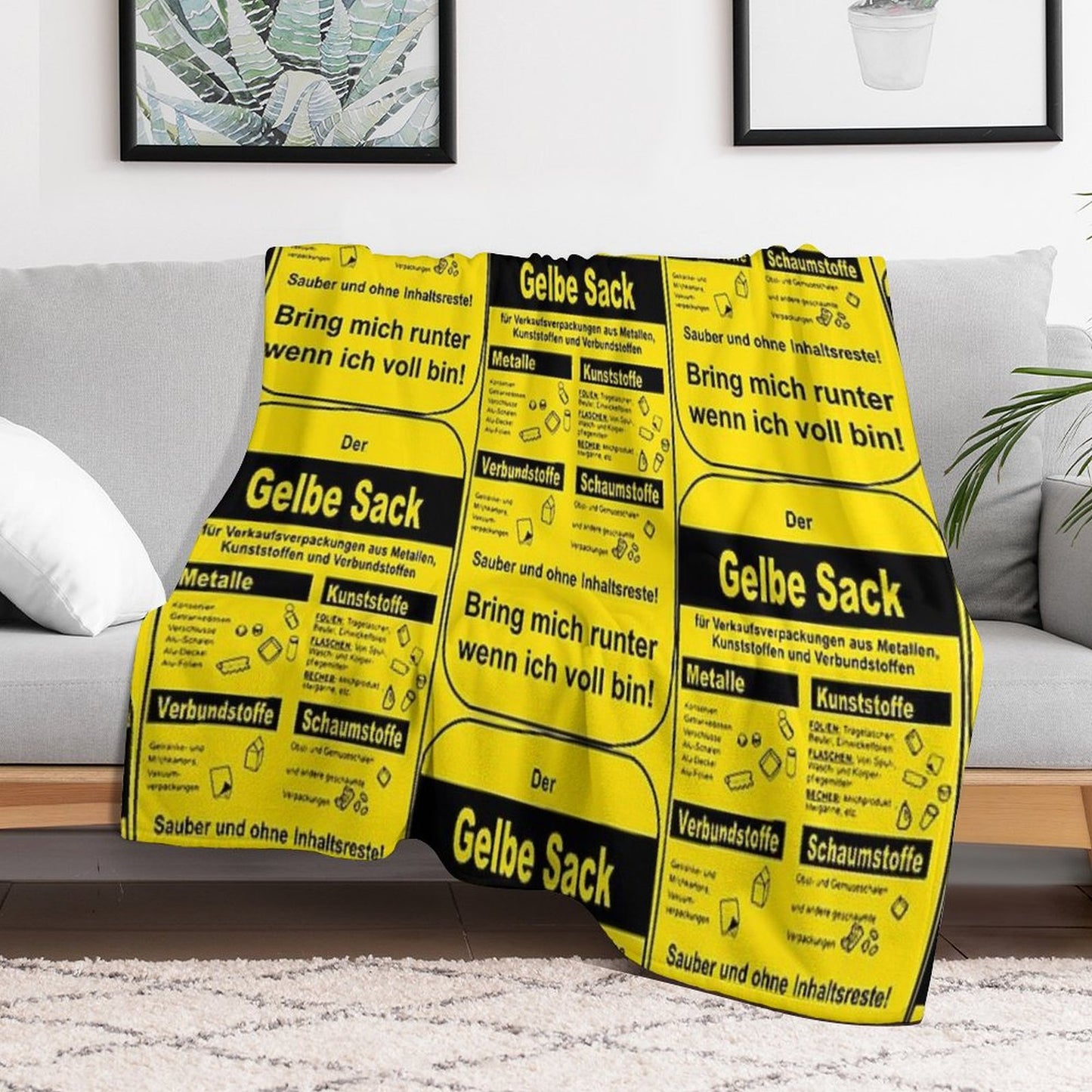 The Yellow Bag Throw Blanket