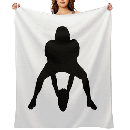 American Football Player Logo Throw Blanket