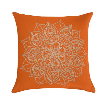 Orange Mandala Soft Multiple Sizes Throw Pillow
