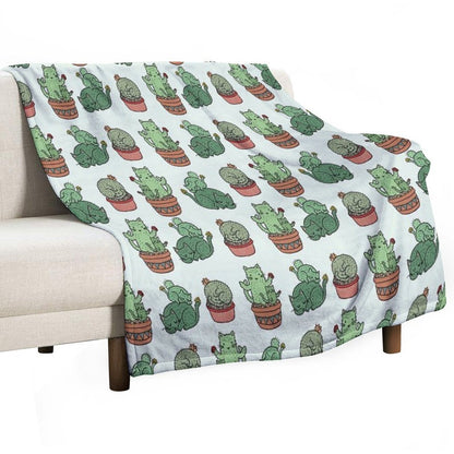 Cactus Cats Throw Blanket