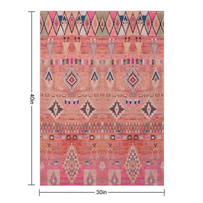 Traditional Moroccan Berber Rug Design Throw Blanket