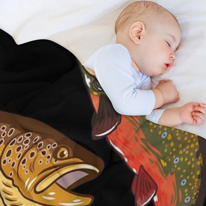 Fly Fishing Trout Tribute Throw Blanket