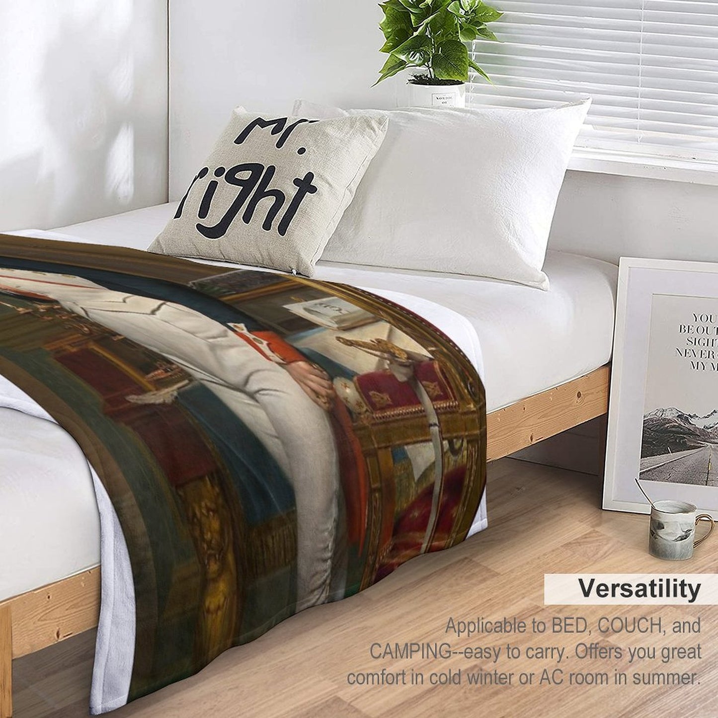 Napoleon Bonaparte Portrait Throw Blanket