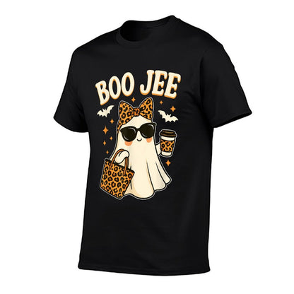 Boo JEE Ghost Halloween Women Girls Boojee Halloween  Summer-ready Fabric T-Shirt