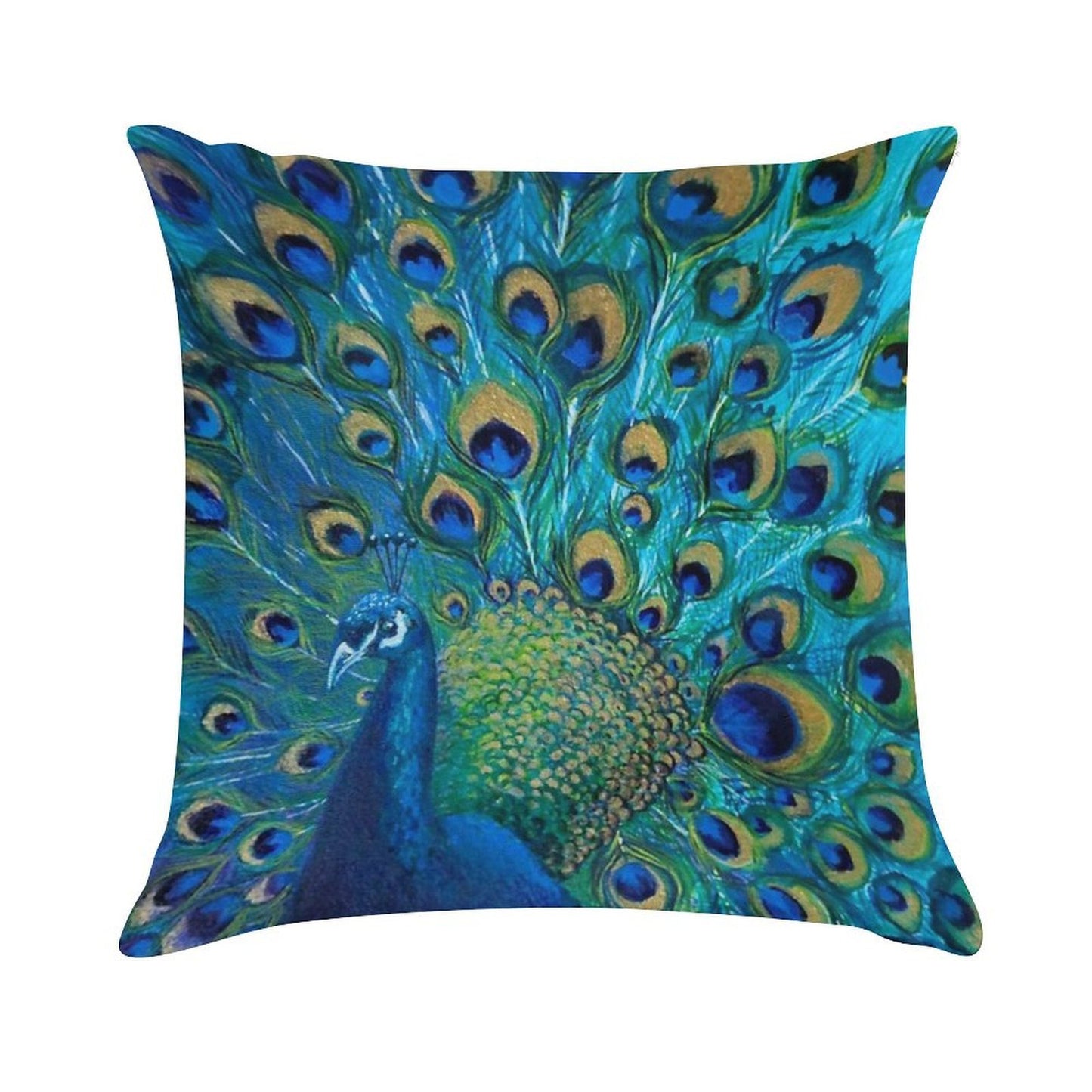Peacock Full Glory 2 Soft Warmth Comfort Throw Pillow