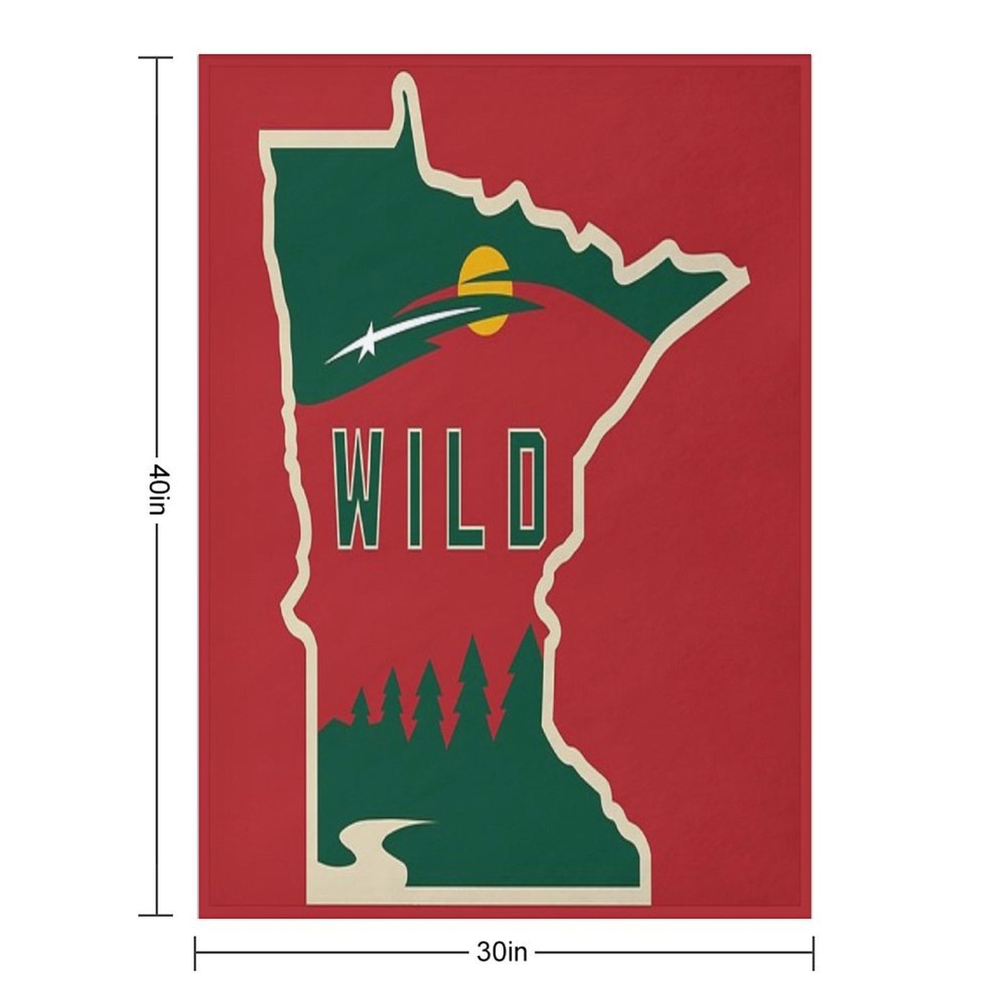 MN Wild Outline Throw Blanket