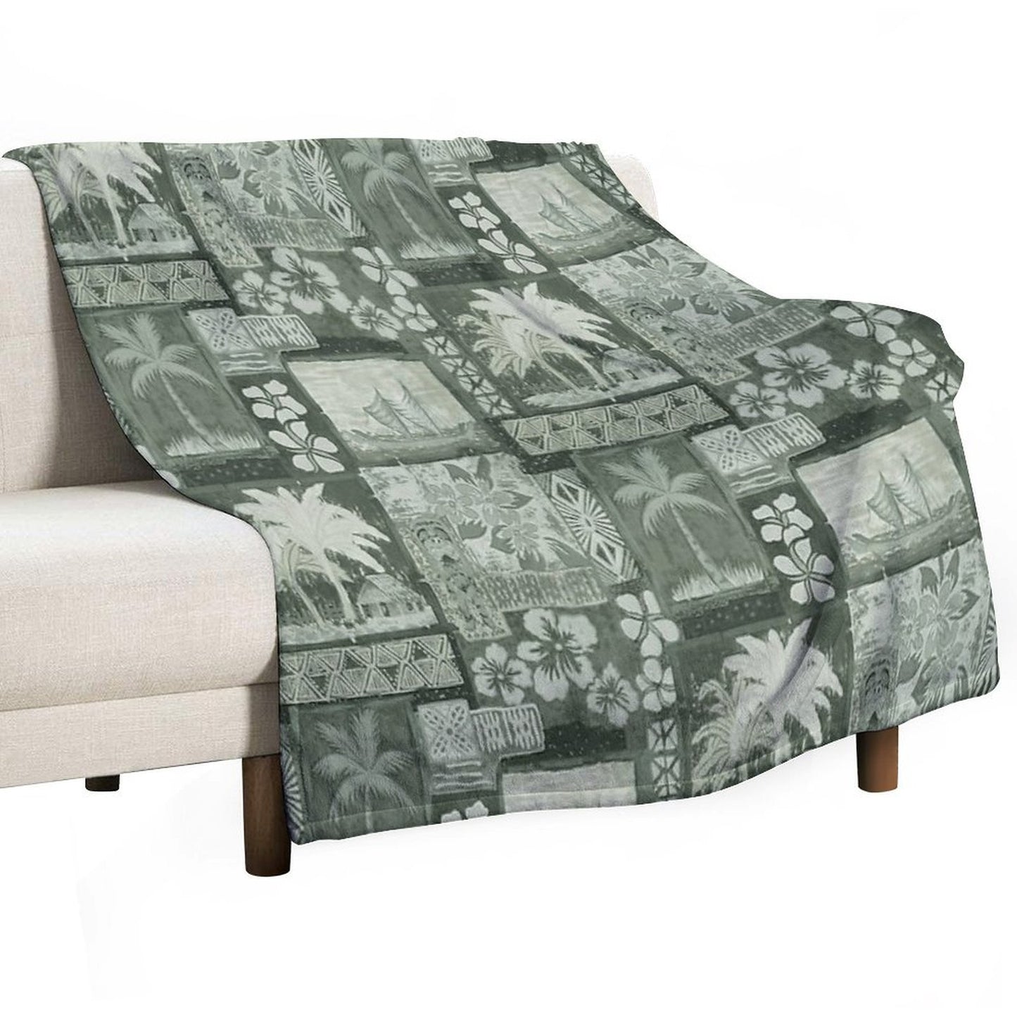 Kona Coast Retro Aloha Shirt Print Throw Blanket