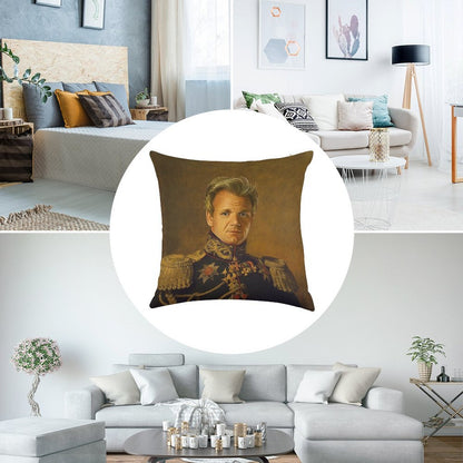 Gordon Ramsay - Replaceface Linen Throw Pillow Cover