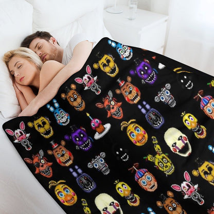 Five Nights at Freddy's - Pixel Art - Multiple Characters Throw Blanket