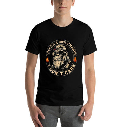 Funny Monkey Theres A 99 Chance I Dont Care (On Back)  High-quality Stitching T-Shirt