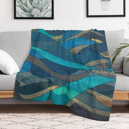 Magical Fantasy Ocean Scene for Wild Open Water Swimming, Deep Sea Divers.  Caroline Laursen Original Throw Blanket