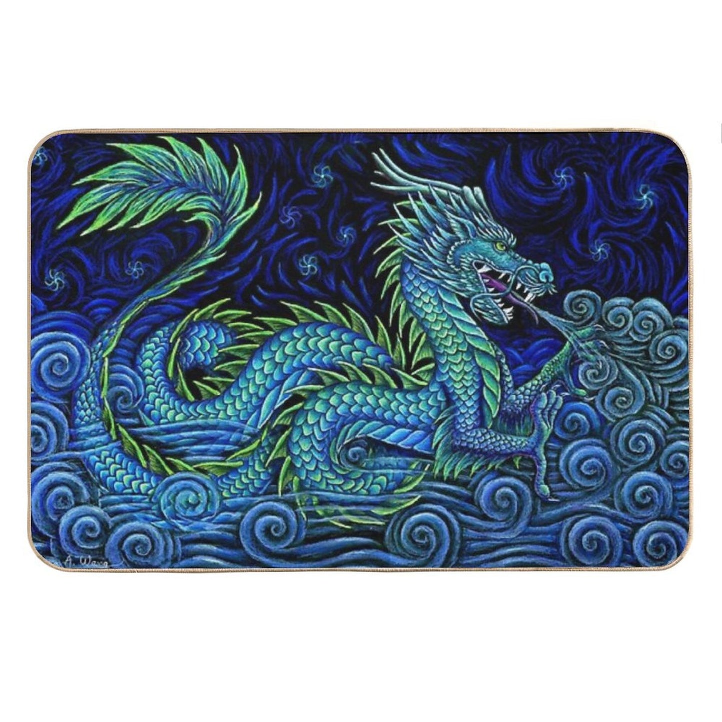 Chinese Azure Dragon Bath Mat