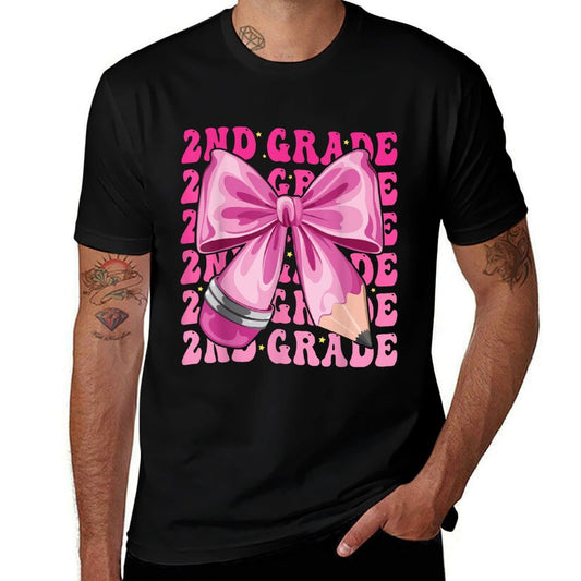 2nd Grade Girls Coquette Bow Back To School Second Grade  Easy-care T-Shirt