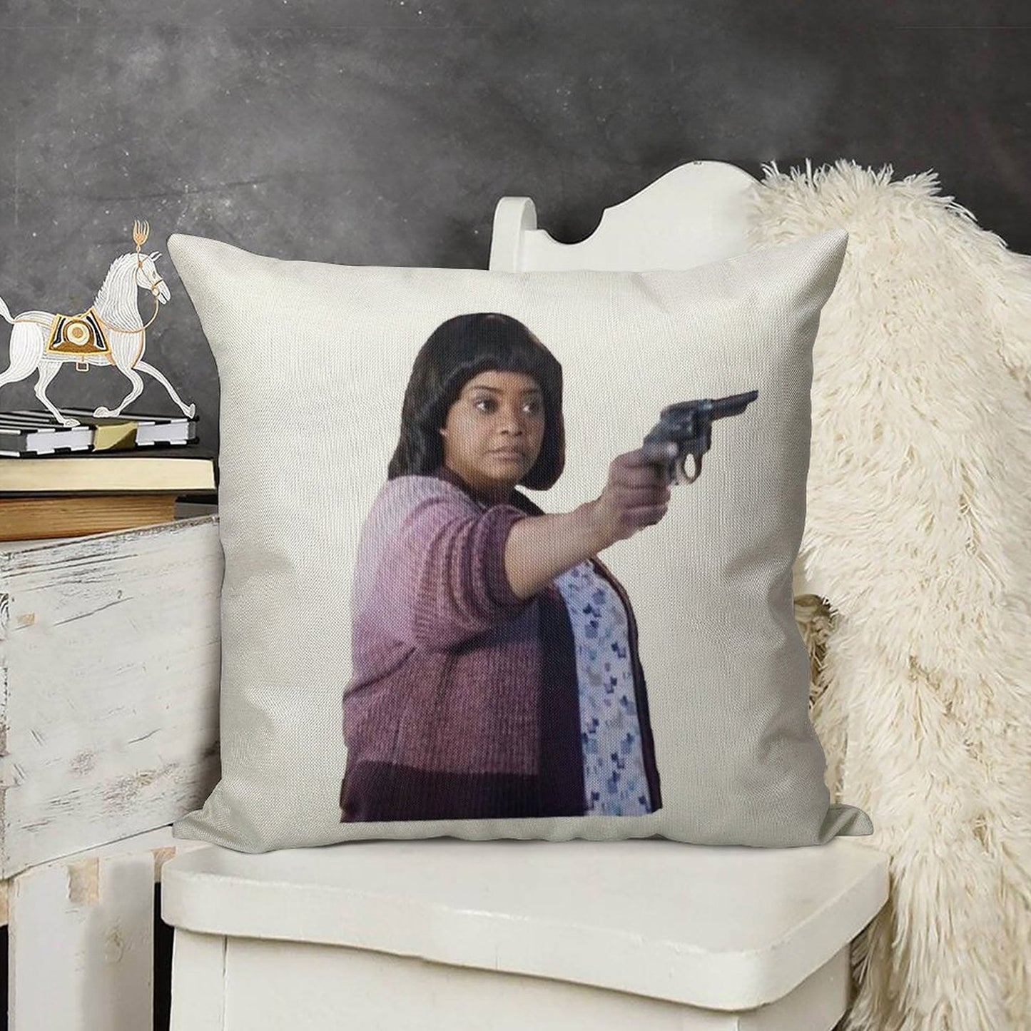 MA Movie Linen Throw Pillow Cover