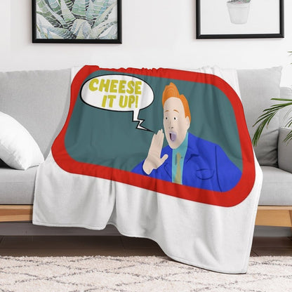 Cheese It Up! #cheeseitup Conan Shouting at Jordan T Shirt Throw Blanket