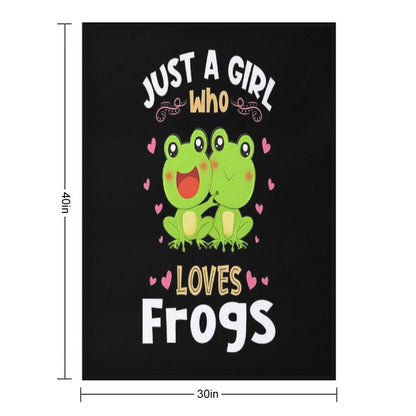 Just A Girl Who Loves Frogs Gift Throw Blanket