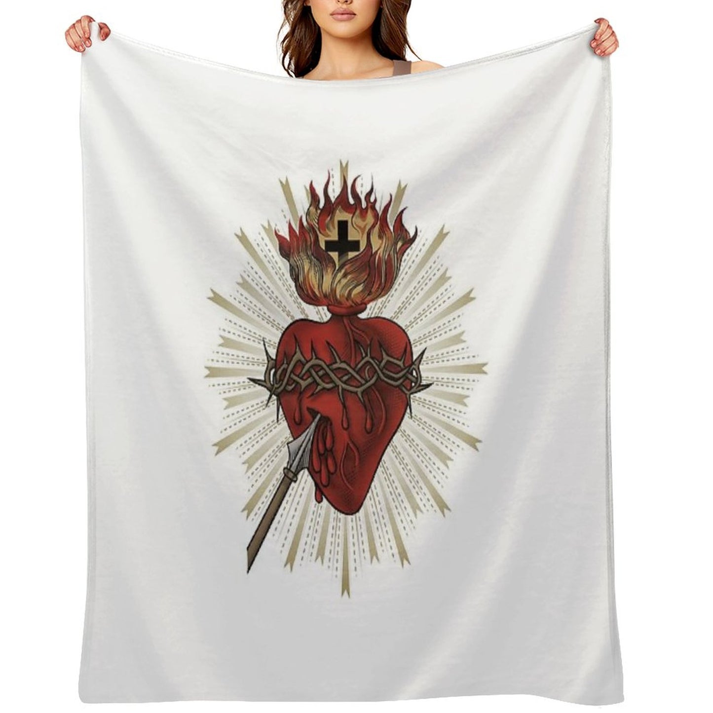 Sacred Heart of Jesus Christ Throw Blanket