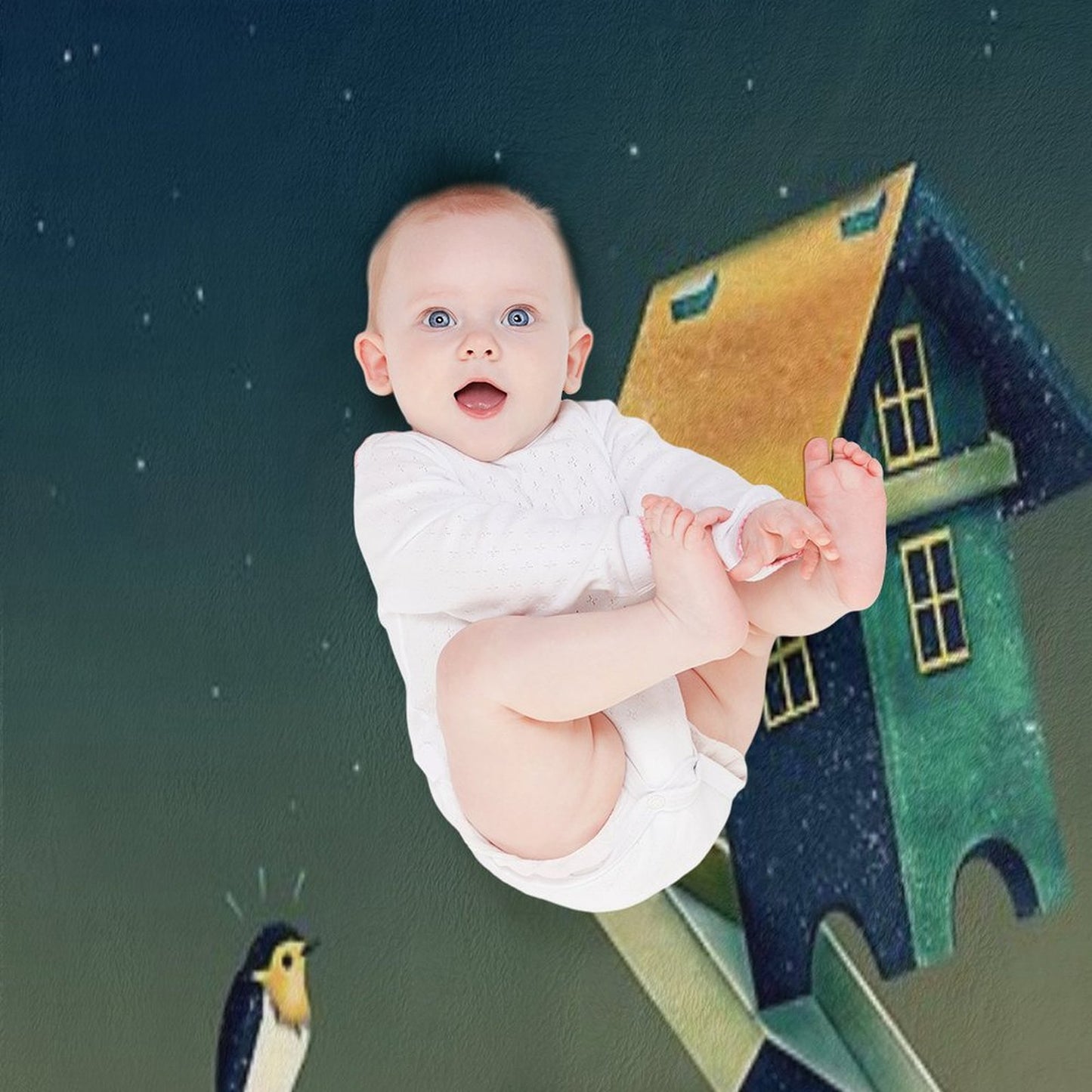 Flying Bird...house Throw Blanket
