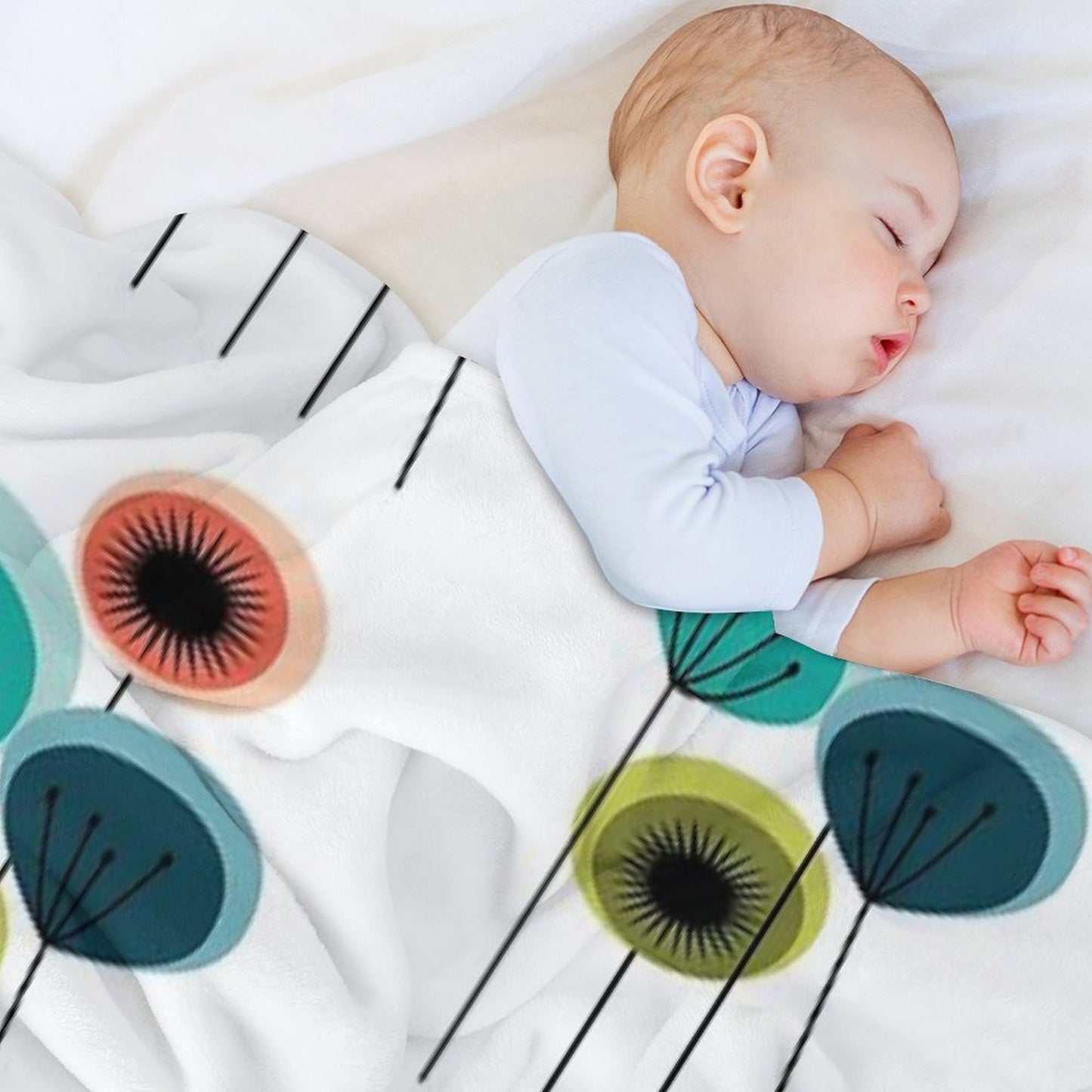 Flowers - Mid Century Throw Blanket