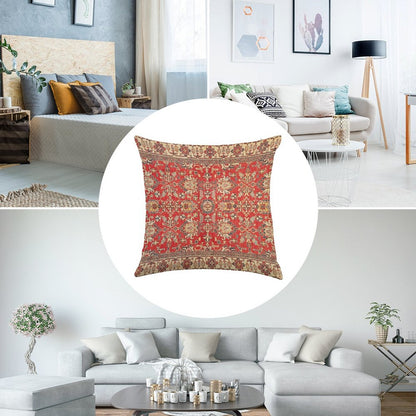 Turkish Carpet Linen Throw Pillow Cover