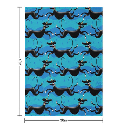 Blue Zoomies Pattern Throw Blanket