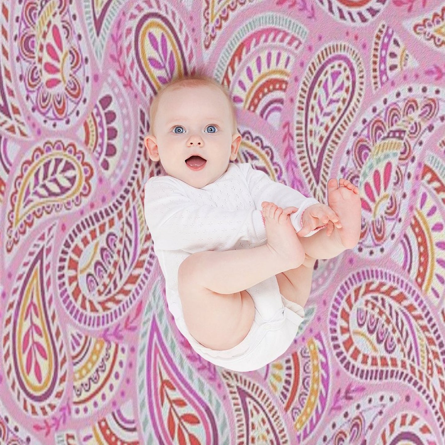 Pink Paisley Throw Blanket