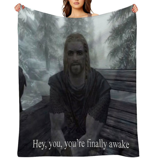 Hey You’re Finally Awake Throw Blanket