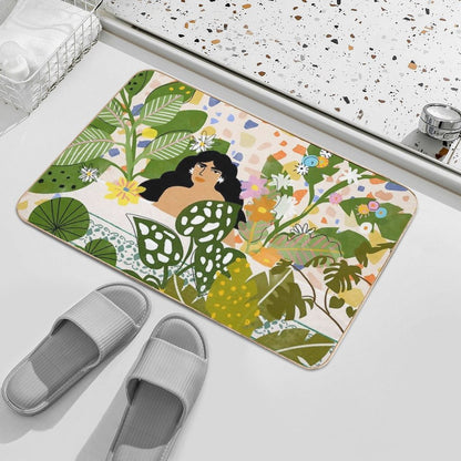 Bathing with Plants  Fade-Resistant Bath Mat