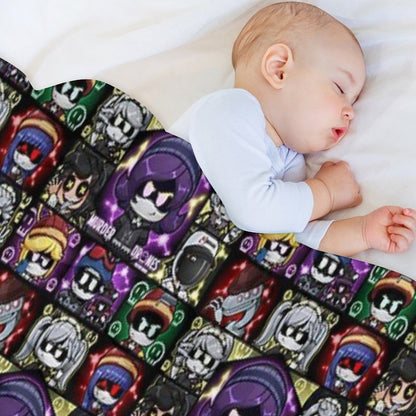 Murder Drones Fanart Chibis Throw Blanket