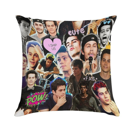 Dylan O'Brien Collage Soft Skin-Friendly Throw Pillow