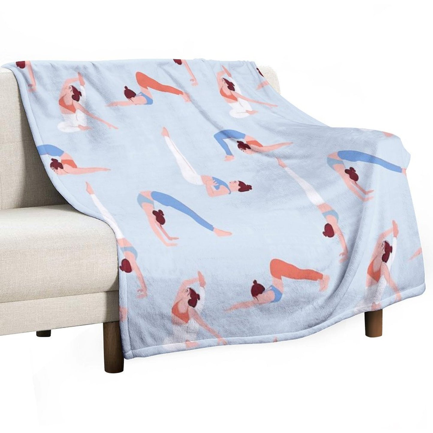 Doing Yoga Girls Throw Blanket