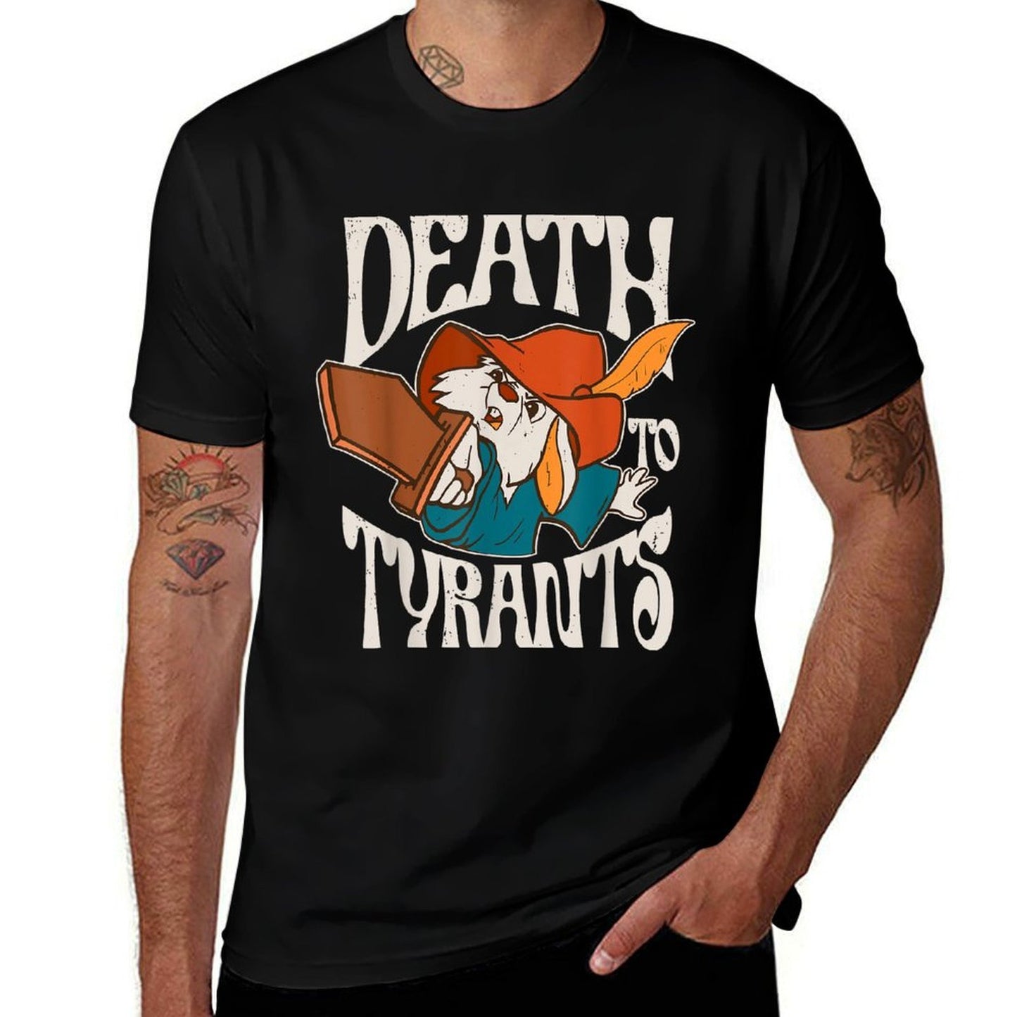 Retro Rabbit Death To Tyrants Vintage 90s  Odor-resistant T-Shirt
