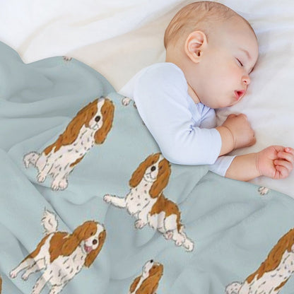 Blenheim Cavalier King Charles Spaniel Dog Throw Blanket