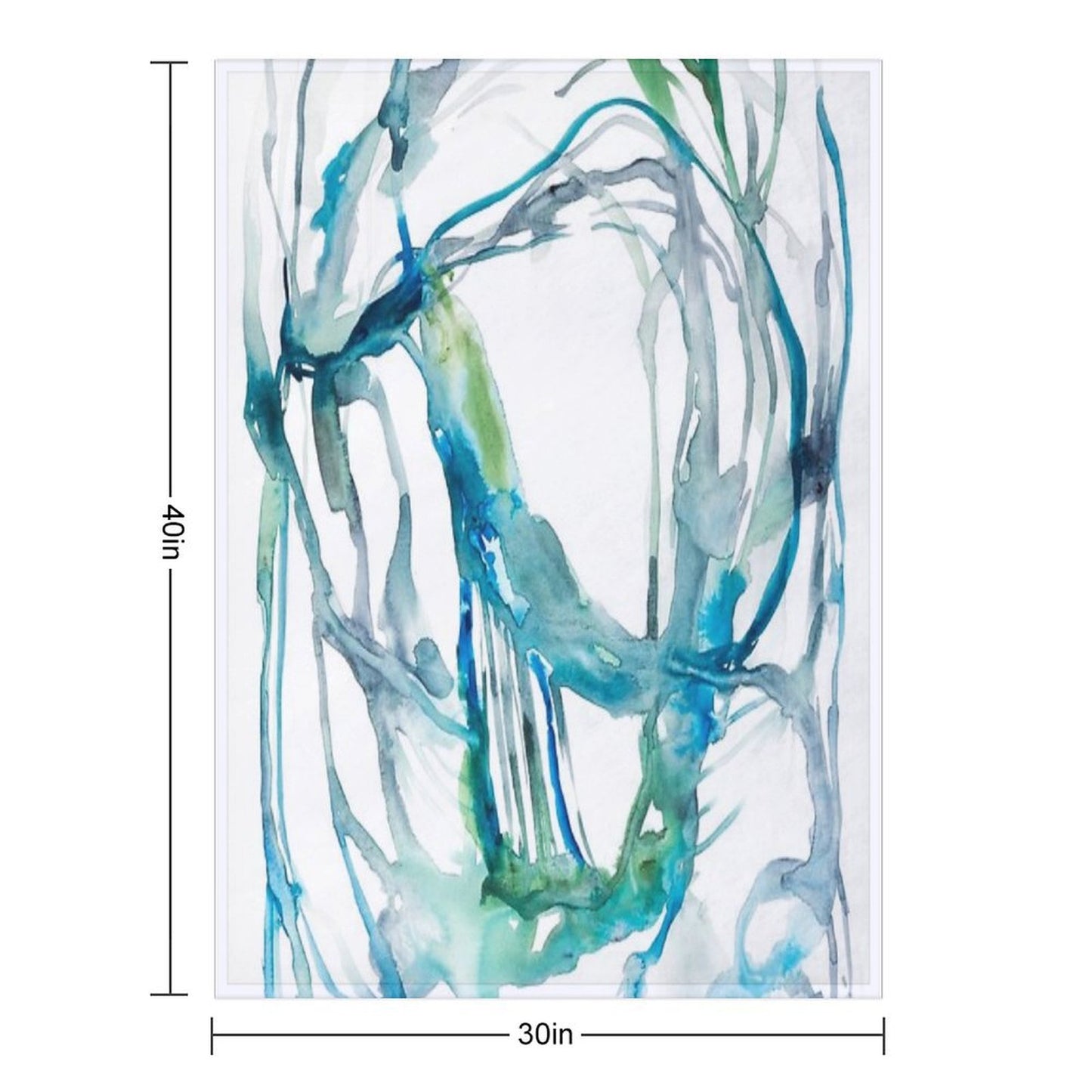Blue Abstract Watercolor Painting Throw Blanket