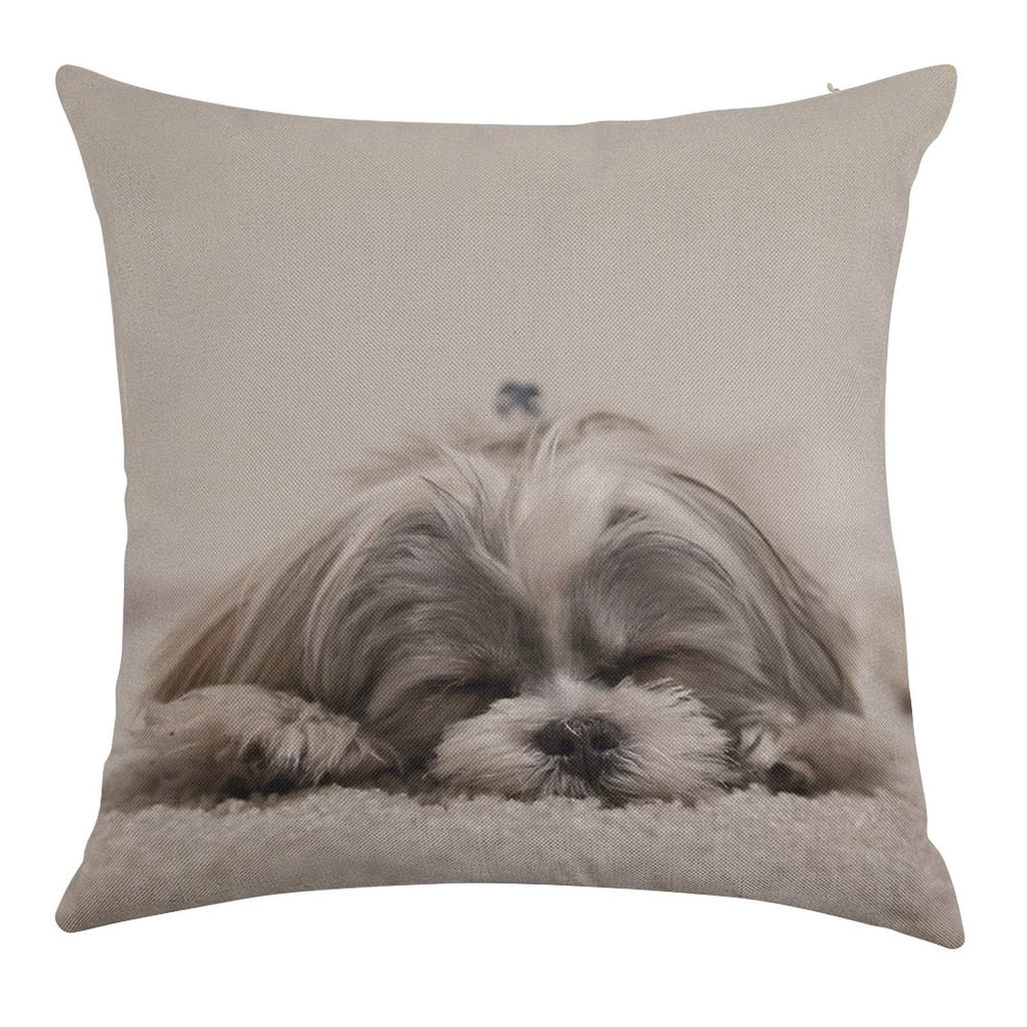 Shih Tzu Sleeping Linen Throw Pillow Cover