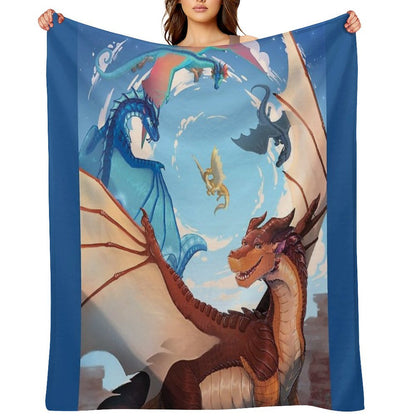 Wings of Fire - Clay And The Dragonets of Destiny Throw Blanket