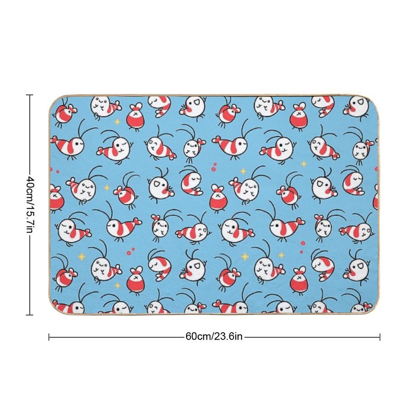 Shy Shrimp Pattern  Slip-Resistant Bath Mat