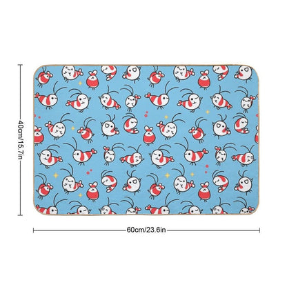 Shy Shrimp Pattern  Slip-Resistant Bath Mat