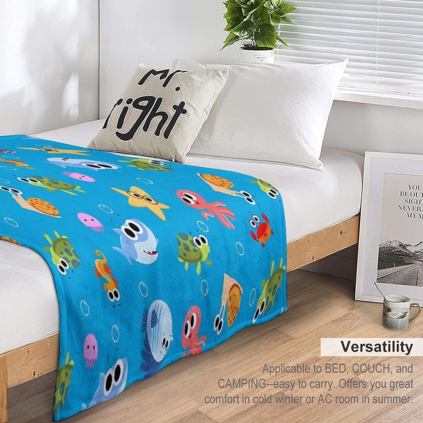 Finny The Shark Pattern 01 Throw Blanket