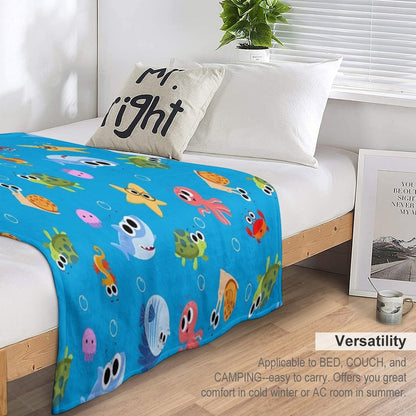 Finny The Shark Pattern 01 Throw Blanket
